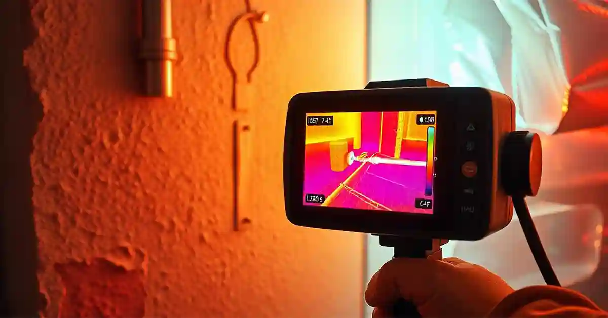 thermal camera leaks in refrigerant line in walls​