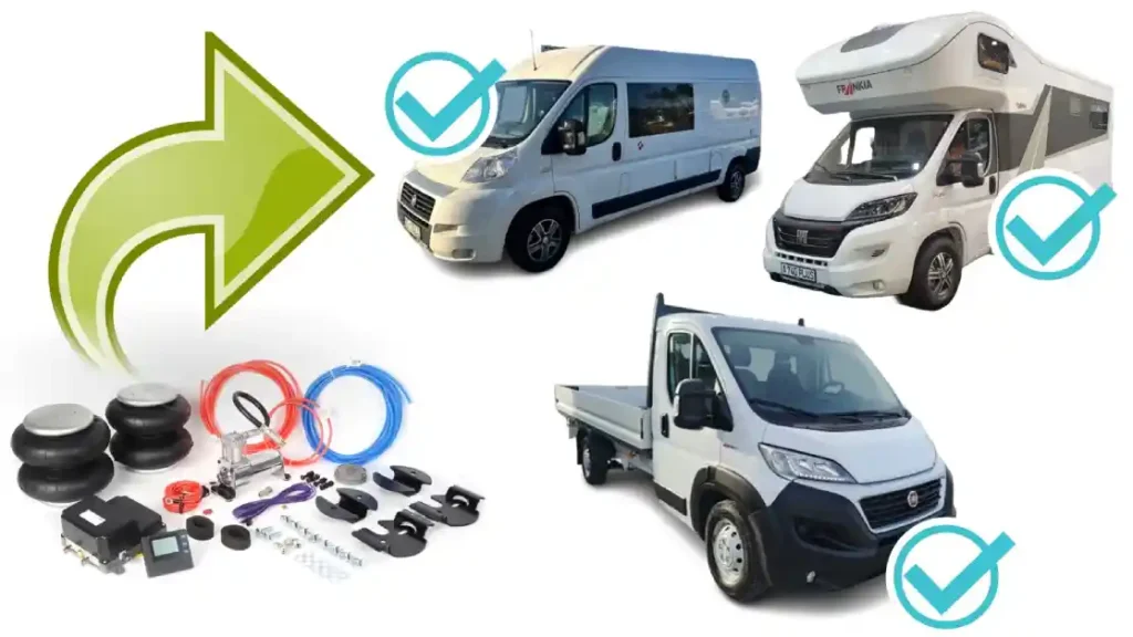 Bluetooth-controlled air suspension kit for motorhome, cargo van, cab chassis