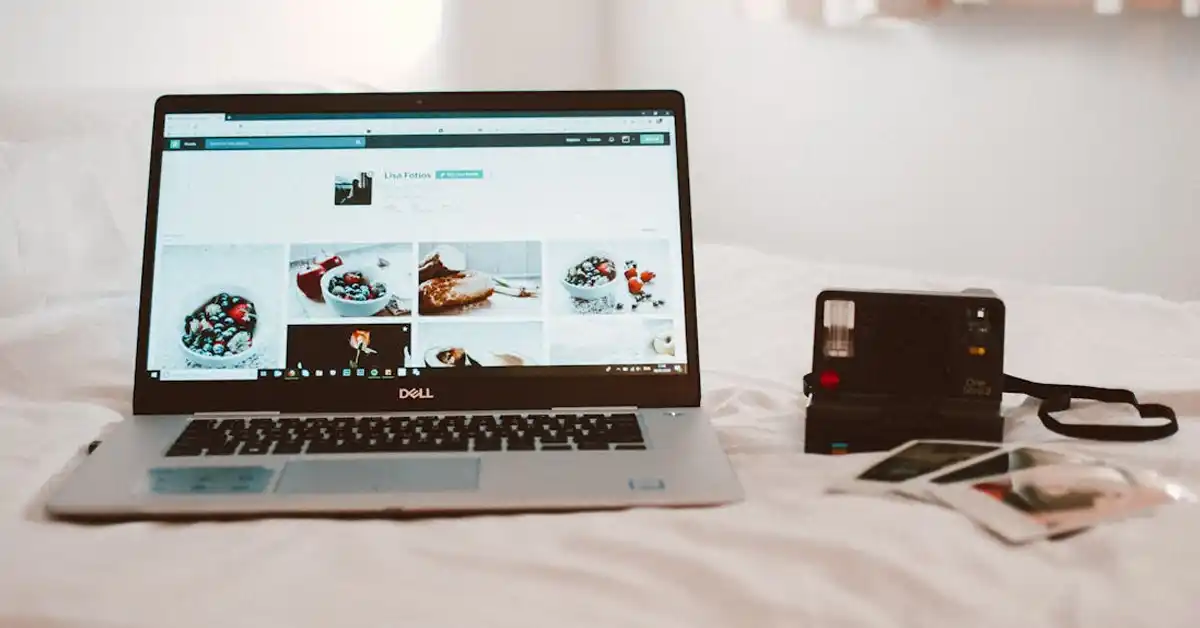 Turned on Laptop on Bed